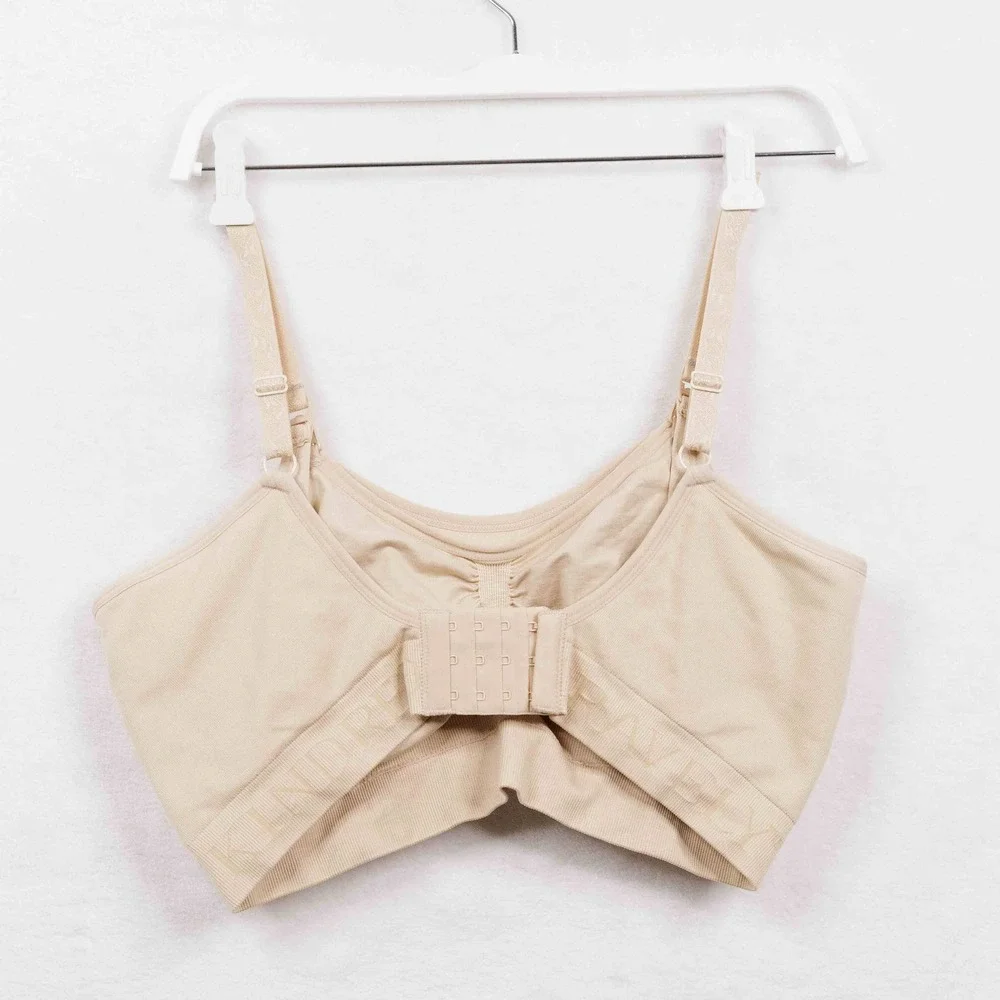 KINDRED BRAVELY Seamless‎ Nursing Pumping Bra Maternity Wireless Beige Sz XL